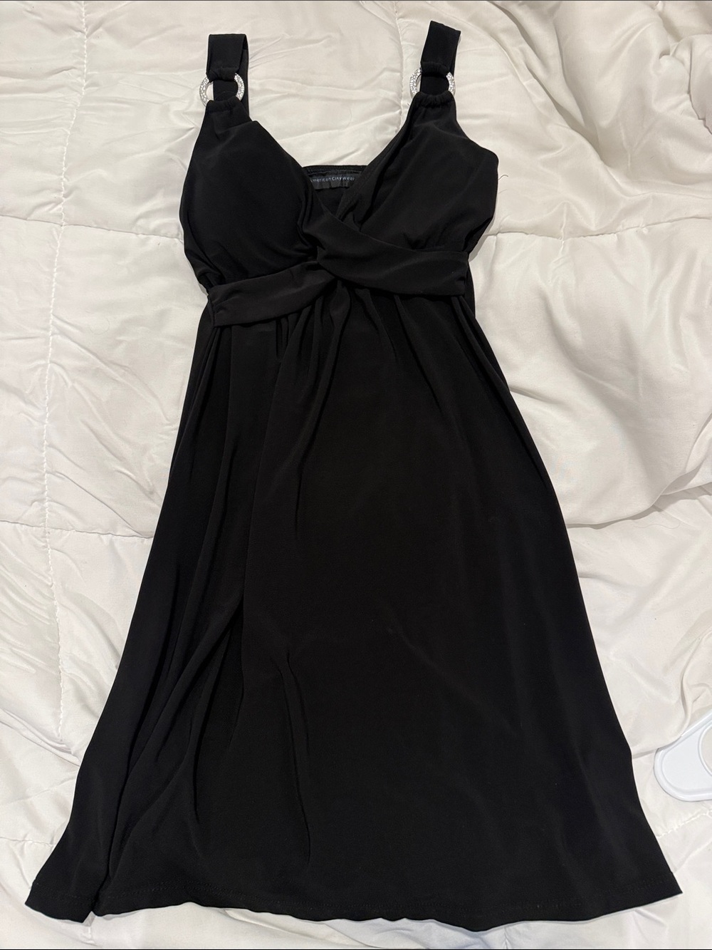 Black Twist-Front Sleeveless Dress